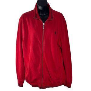 Ferrari men’s xl red zip up collared sweater logo horse quality thick